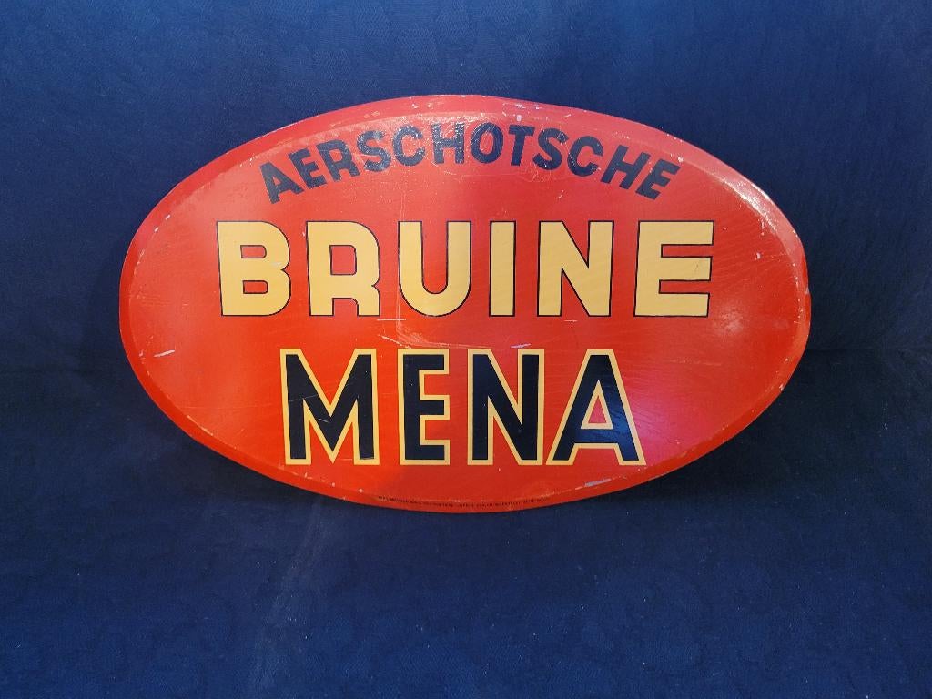 Vintage reclame motregen mena 1939, Verzamelen, Ophalen of Verzenden, Gebruikt, Reclamebord