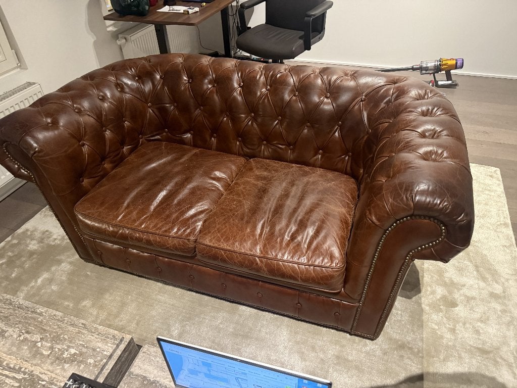 Maisons du Monde Chesterfield 2-zits – Zo goed als nieuw, Ophalen, 150 tot 200 cm, Chesterfield, Tweepersoons
