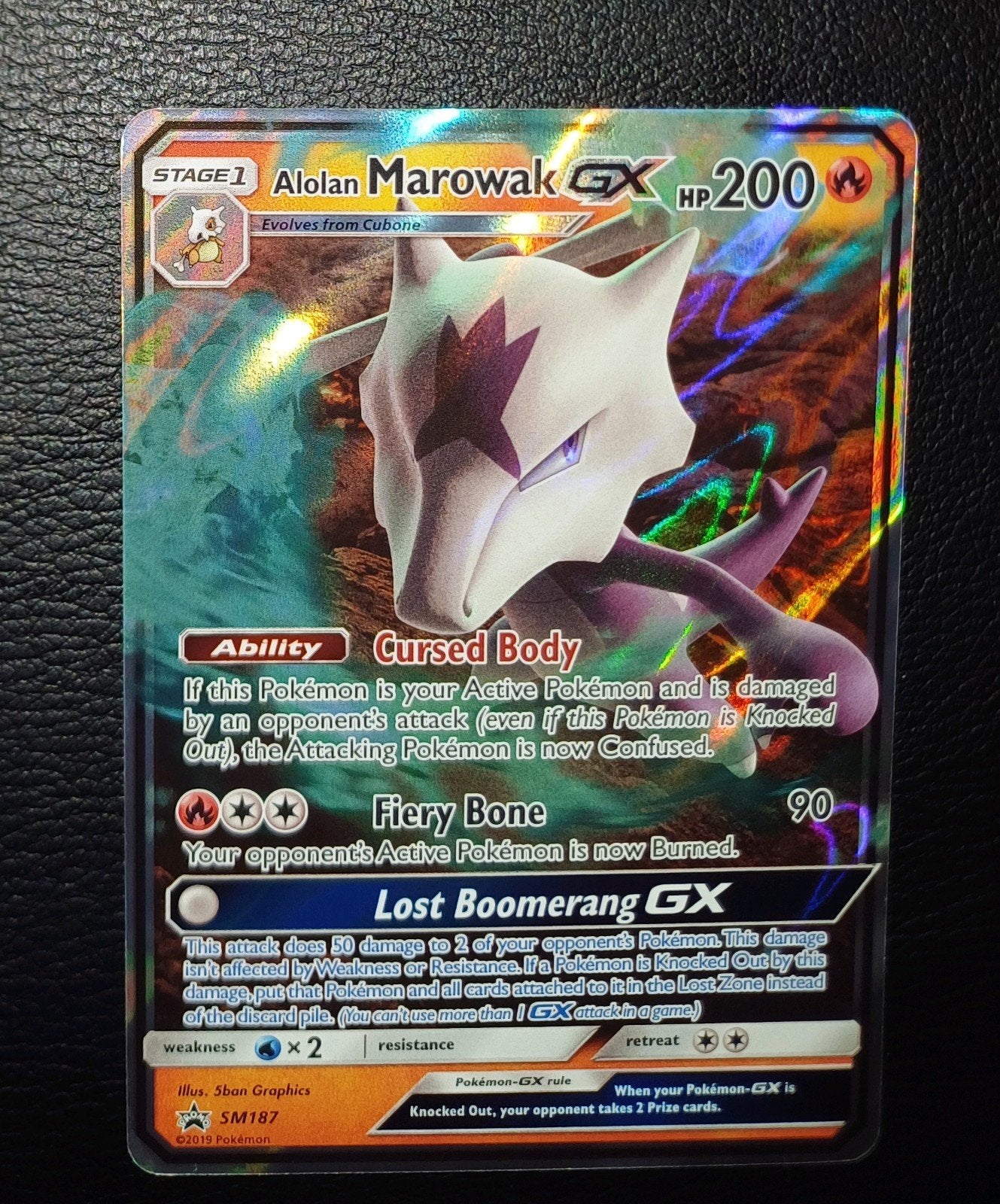 Vintage: Alolan Marowak Gx SM187 Promokaart Sun&Moon, Enlèvement ou Envoi