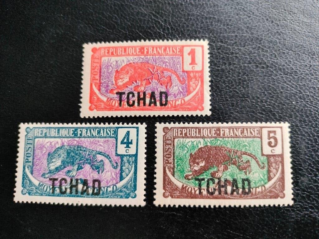 Tsjaad Franse kolonie 1922 - wilde dieren, luipaard *, Verzenden, Overige landen, Postfris