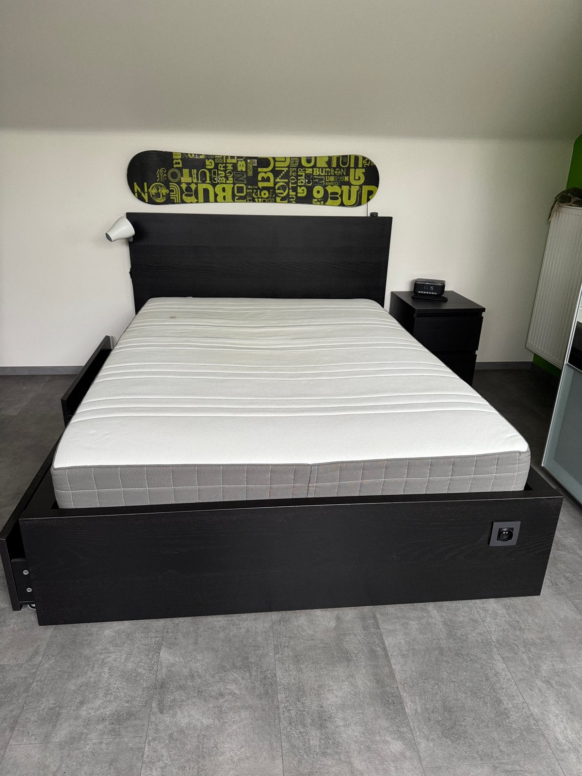 Ikea bed 140x200cm, 4 bedlades, incl lattenbodem en matras, Huis en Inrichting, Ophalen, Gebruikt, Tweepersoons, 140 cm