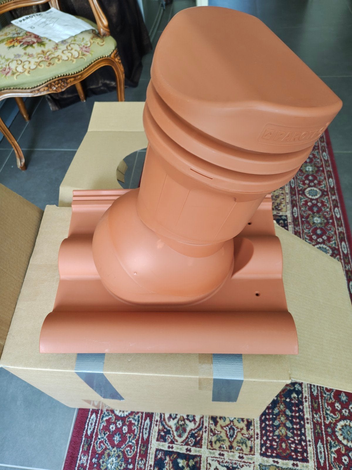 Tuile de toit avec ventilation, Bricolage & Construction, Tuiles & Revêtements de toit, Synthétique, Enlèvement, Neuf, Rouge