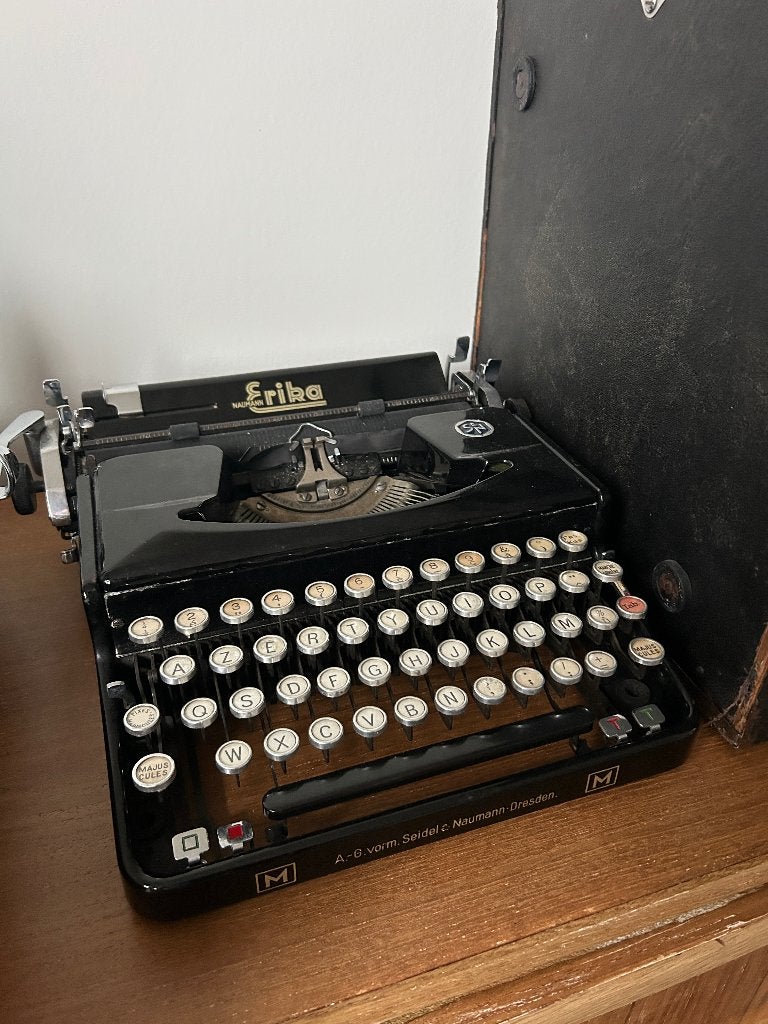Seidel & Naumann Erika M Typemachine – Azerty – 1940, Zwart, Object, Ophalen of Verzenden, Metaal