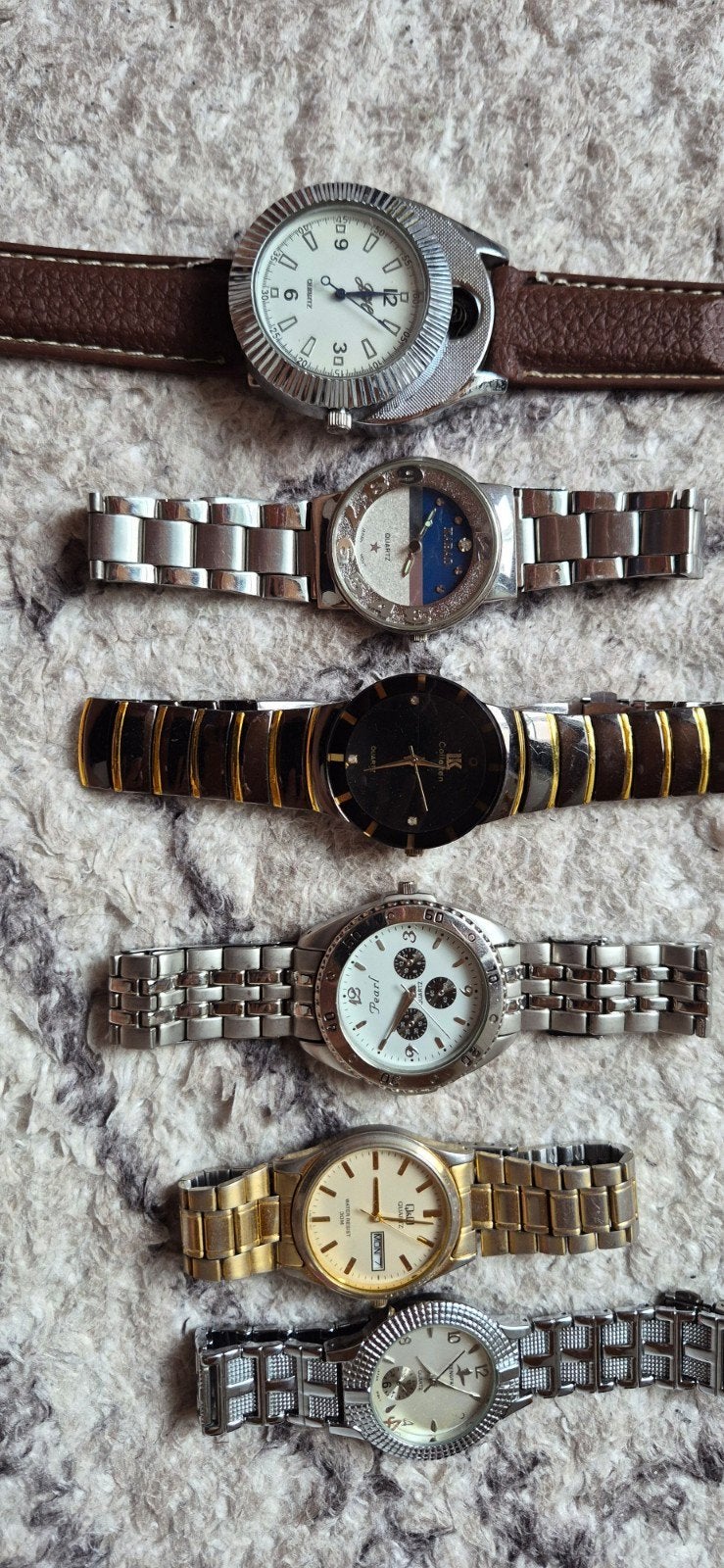 6 horloges voor 15 euro, Ophalen, Polshorloge, Met bandje, Onbekend
