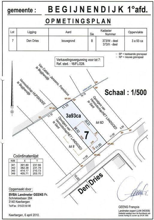 begijnendijk mooie bouwgrond, Immo, Begijnendijk, 200 tot 500 m²