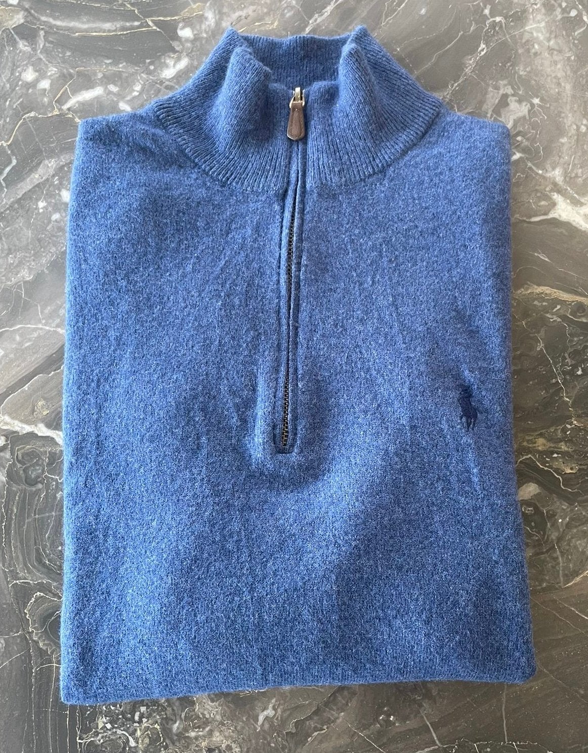 Polo Ralph Lauren trui met zip (L), Ophalen of Verzenden, Zo goed als nieuw, Maat 52/54 (L), Blauw