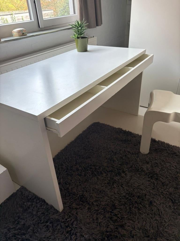 bureau hout wit gelakt, Ophalen, Gebruikt, Hout, Schoolbureau