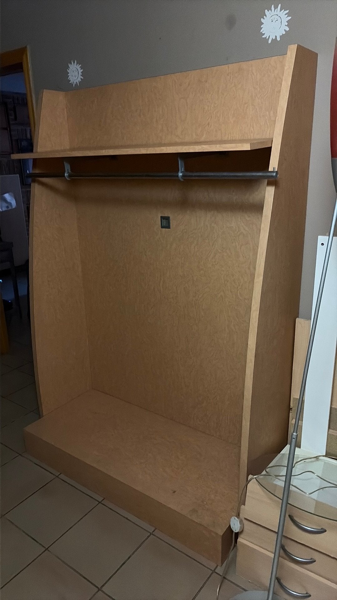 Armoire dressing creme avec portant et 1 étagère, Maison & Meubles, Enlèvement, Utilisé