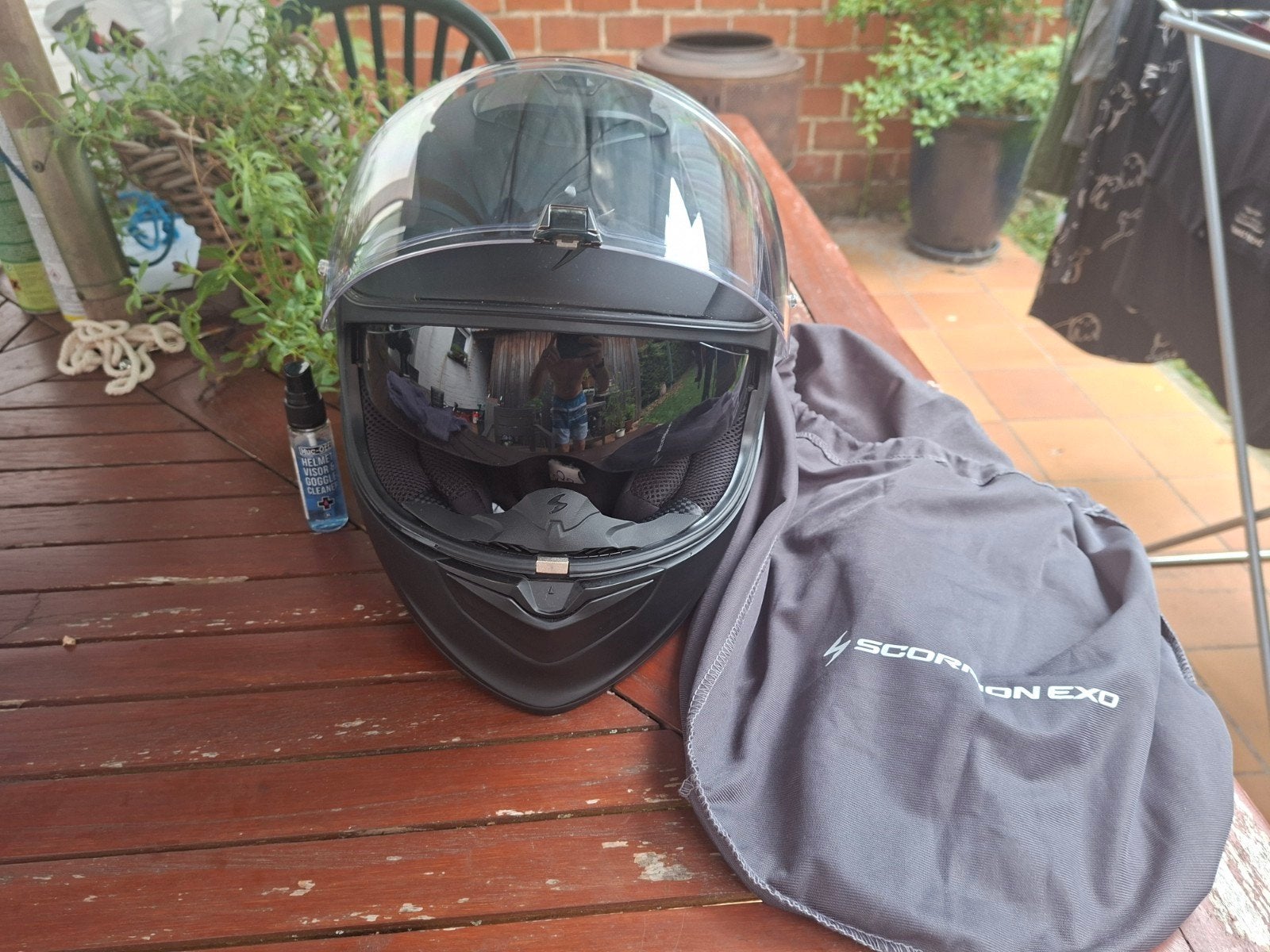 casque Scorpion Exo avec Sena SF1 en excellent état, Motos, Enlèvement, Seconde main, L