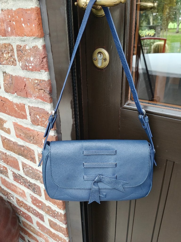 Sac à main Nathan Baume Sac à main en cuir bleu, Enlèvement ou Envoi, Comme neuf, Bleu, Sac à main