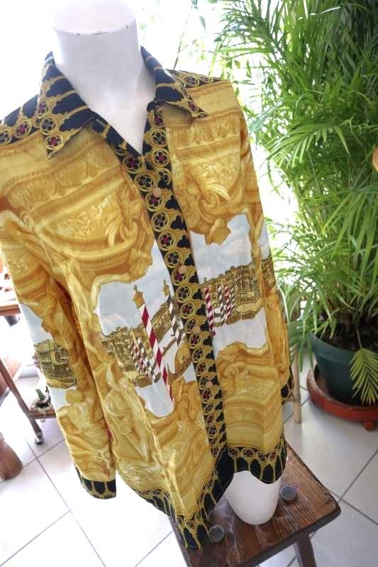 bijzonder geel wit vintage dressing blouse, Taille 42/44 (L), Comme neuf, Vintage Dressing, Jaune