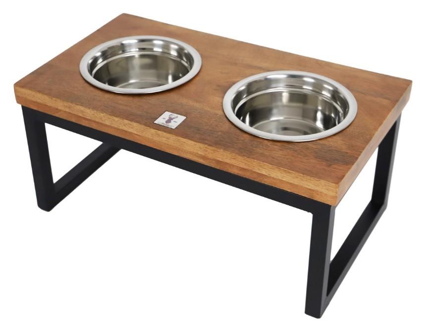 Voederstaander Hout Met Metalen Frame 45cm, Dieren en Toebehoren, Hondenvoerbakken en Drinkbakken, Nieuw, Ophalen