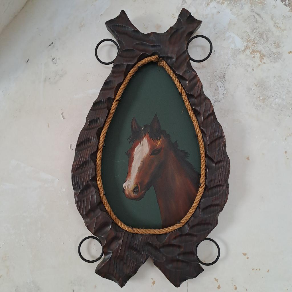 Décoration murale tête de cheval avec empiècement, Enlèvement, Comme neuf