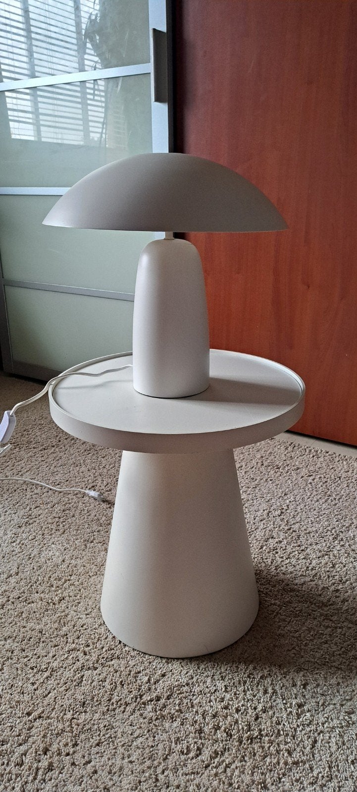 bijzettafel + lamp, Wit, Gebruikt, Industrieel, Ophalen