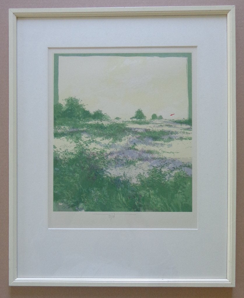 MARTIN R. BAEYENS / HEIDE / KLEURLITHO / 52x42cm / KADER SIG, Antiek en Kunst, Gesigneerd, Ophalen of Verzenden