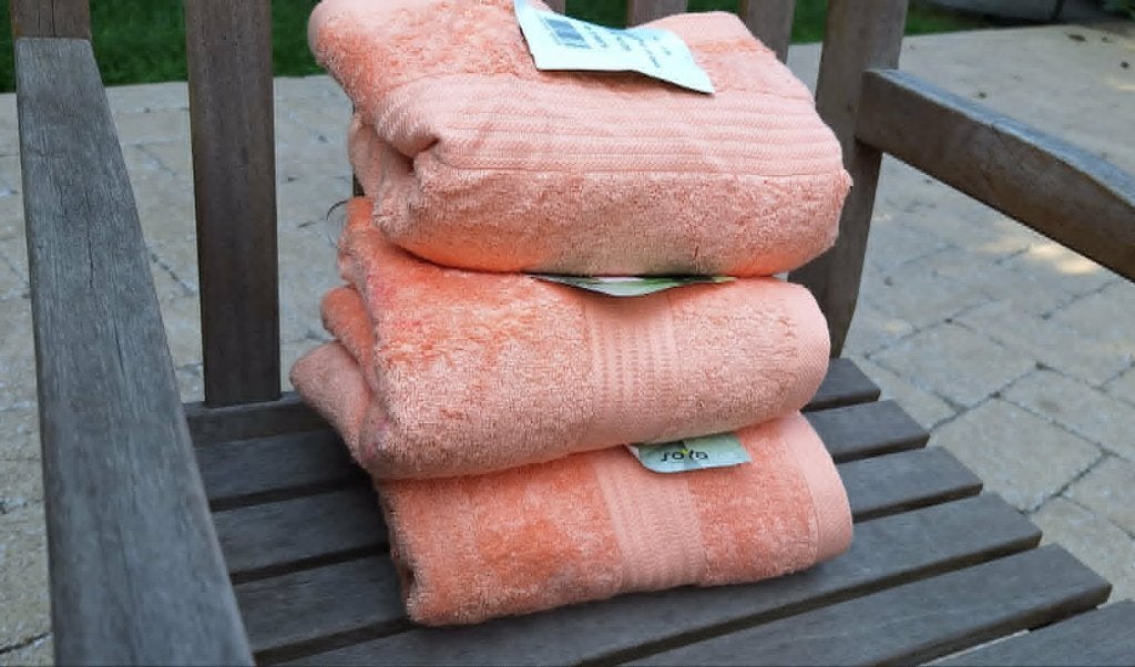 Lot 3 Draps de Bain 70x140cm Clarysse Neufs avec étiquette, Ophalen of Verzenden, Nieuw, Oranje, Handdoek