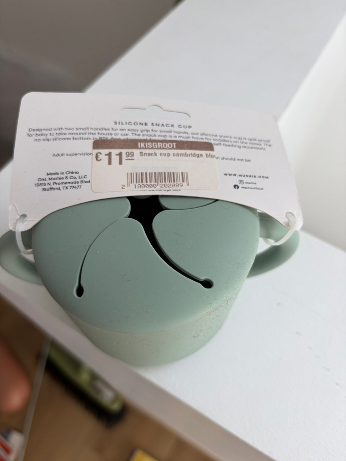 Mushie - Silicone snack cup - Nieuw, Ophalen, Nieuw, Overige typen, Overige merken