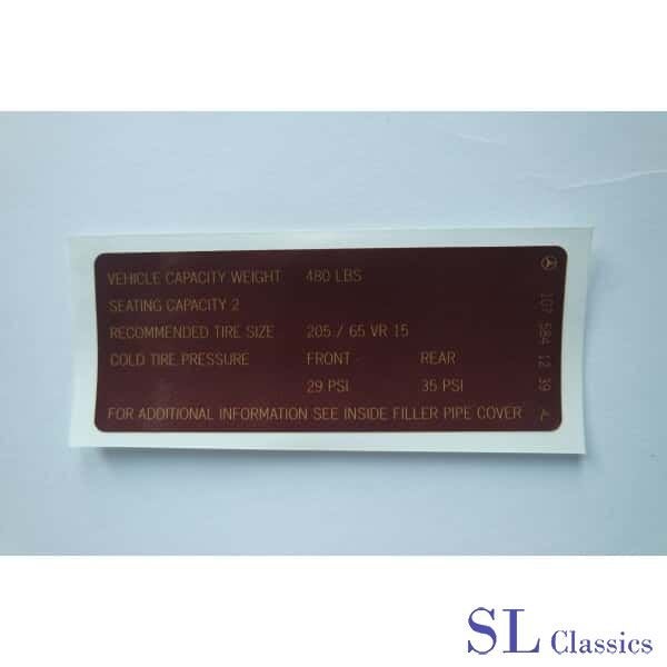 Stikker Bandendruk Mercedes SL, R107 - W107, Neuf, -, -, Enlèvement ou Envoi