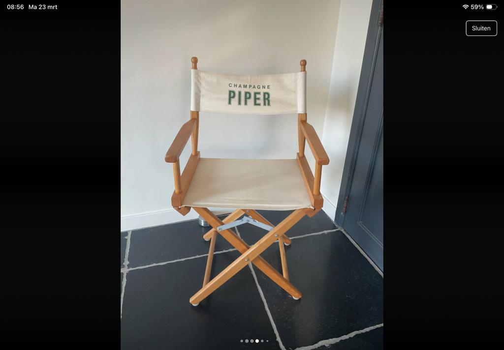 Champagne Piper director's chair, Ophalen, Zo goed als nieuw