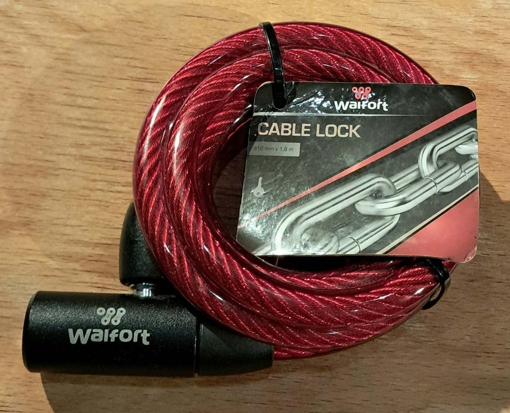 Cadenas vélo avec 2 clés - neuf, Vélos & Vélomoteurs, Enlèvement ou Envoi, Neuf, Câble antivol