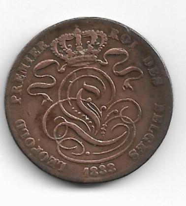 België: 5 cent 1833 ("F"zonder punt) = morin 68 A, Postzegels en Munten, Munten | België, Verzenden, Losse munt