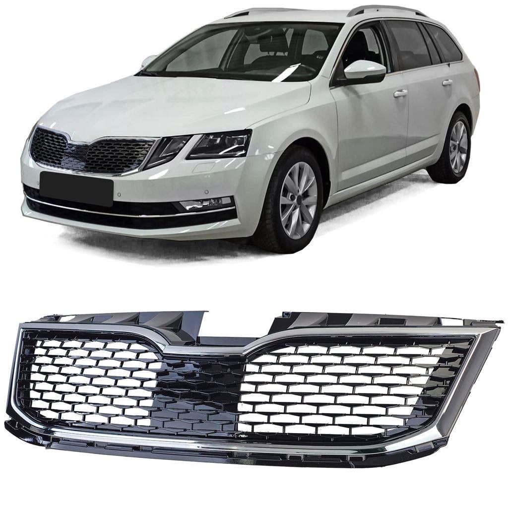 Sport Grill Voor Skoda Octavia 5E Facelift Glans Zwart Chrom, Verzenden