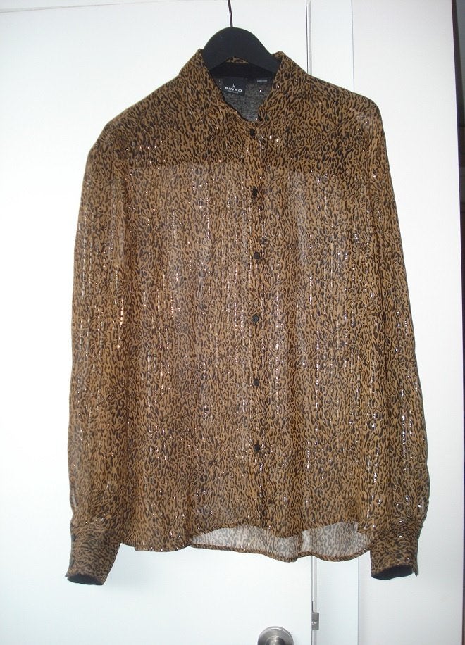 ** Pinko Doorschijnende blouse, dames. mt 42, Pinko, Bruin, Maat 42/44 (L), Ophalen of Verzenden
