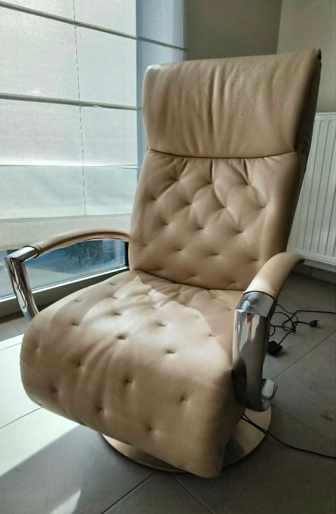 Lederen, elektrische relaxzetel Ewald Schillig, Huis en Inrichting, Ophalen, Zo goed als nieuw, Leer