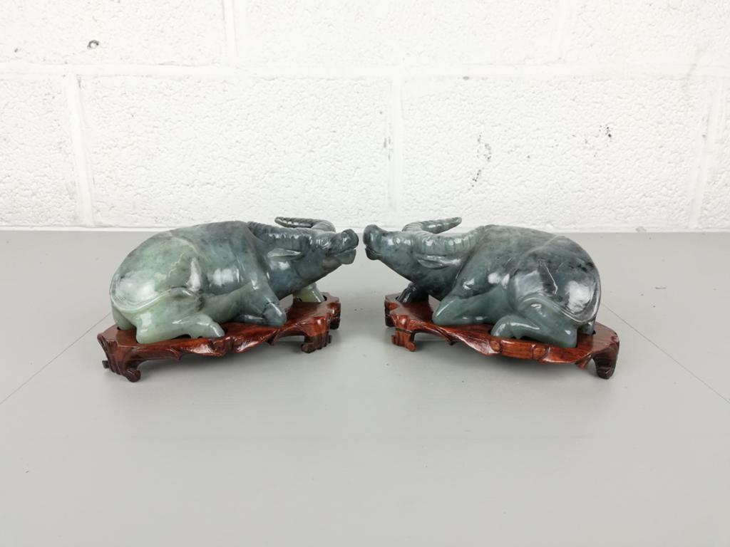 2 prachtige Chinese zeepsteen buffels, Antiek en Kunst, Ophalen of Verzenden