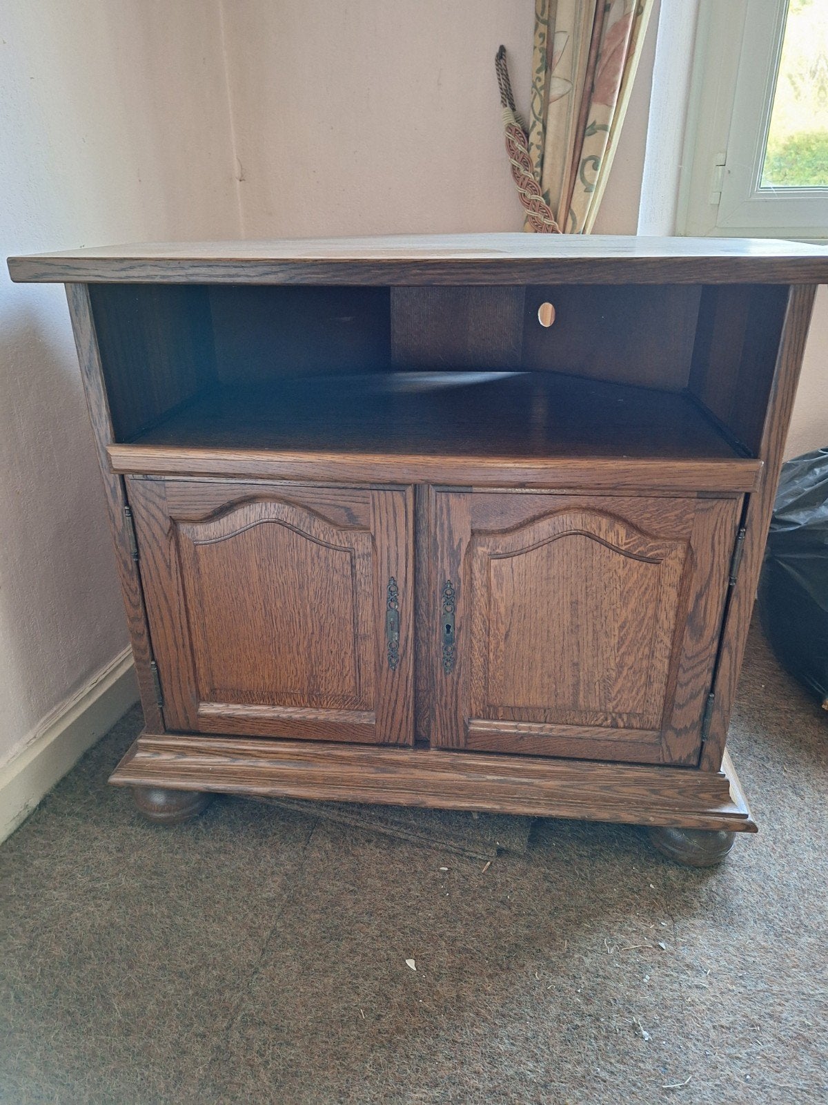 Meuble TV de coin, Brocante, Enlèvement, Utilisé, Bois
