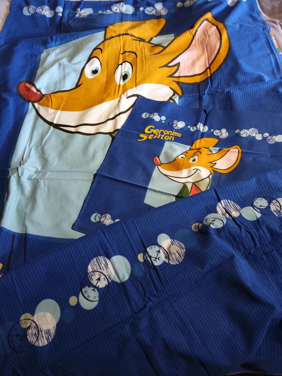 geronimo stilton dekbedovertrek, 2 voor 16 euros, Ophalen of Verzenden, Zo goed als nieuw, Jongetje of Meisje, Blauw