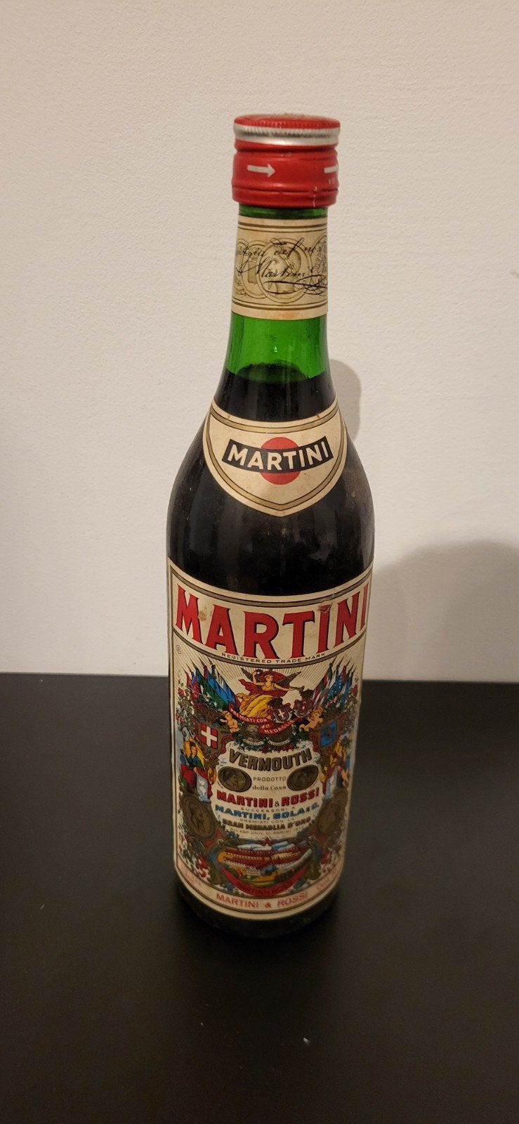 Vintage fles Martini Rosso Vermouth – Ongeopend, Jaren 70/80, Ophalen