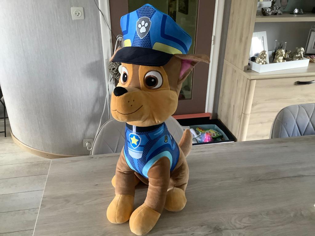 Personnage en peluche Paw Patrol Chase (65 cm), Bleu, Enlèvement ou Envoi, Lavable, Autres marques