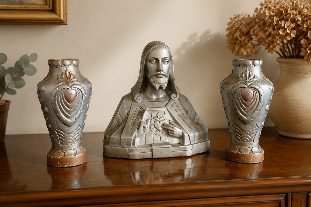 Sacré-Cœur de Jésus et deux vases, Antiquités & Art, Enlèvement