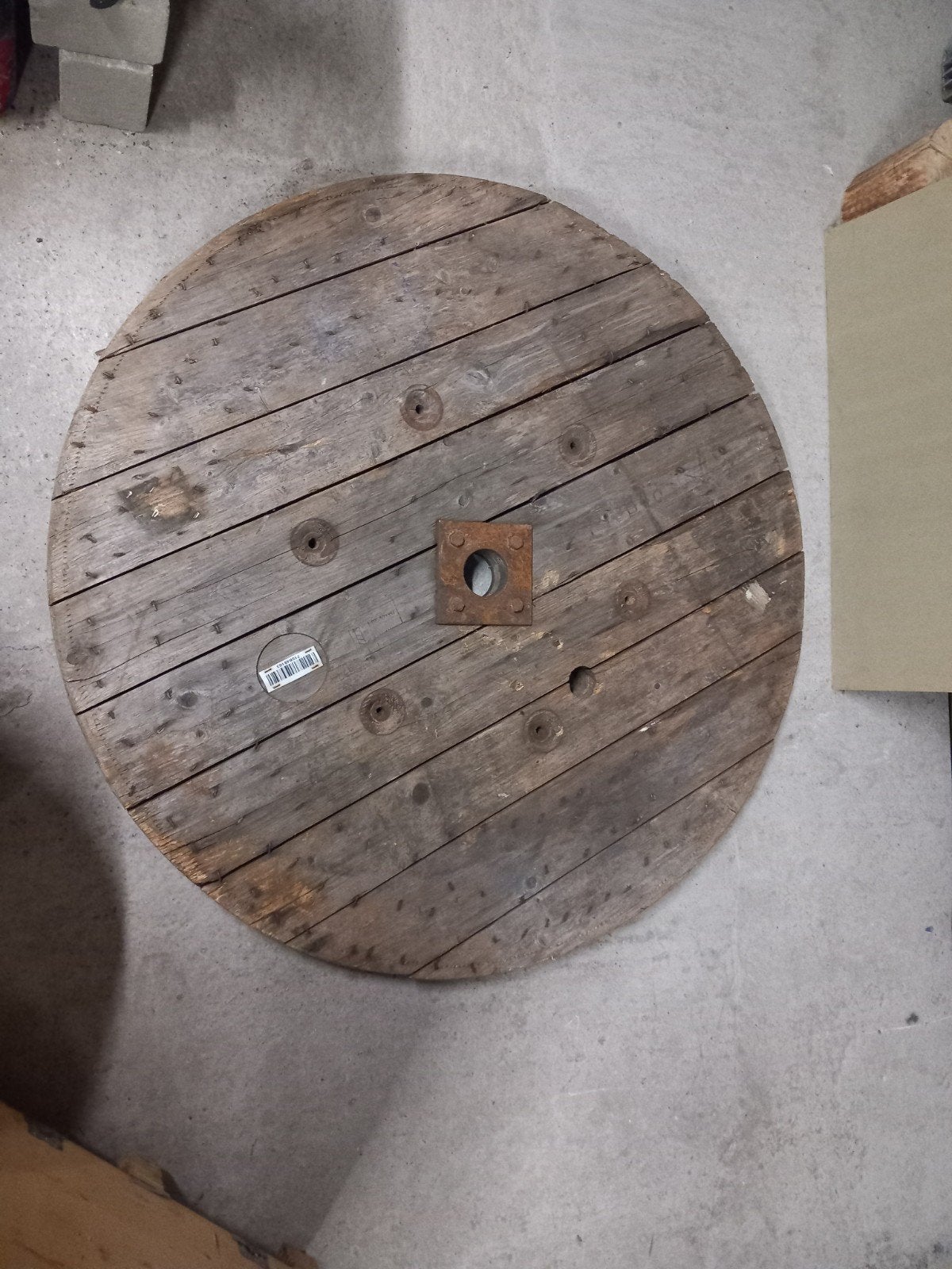 Houten ronde schijf-haspel, Tuin en Terras, Tuintafels, Ophalen