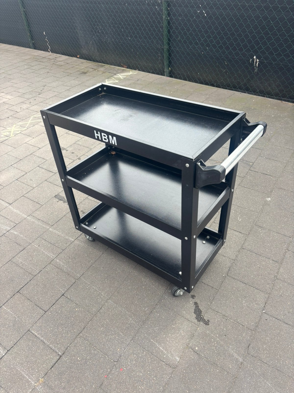 Een handige hbm kar met drie schappen, Doe-het-zelf en Bouw, Werkbanken, Ophalen, Zo goed als nieuw