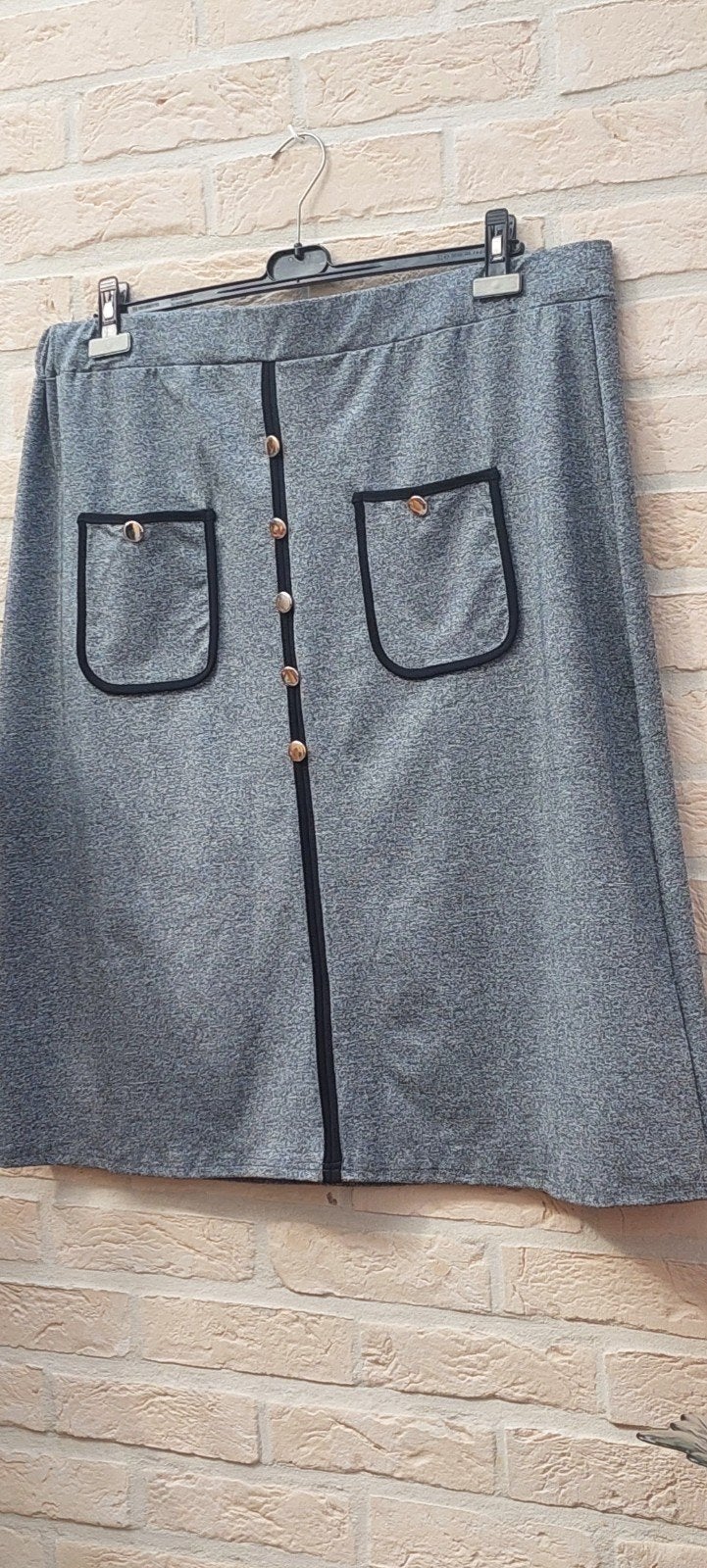 rok maat 4xj shein elastiek in taille, Kleding | Dames, Grote Maten, Rok, Ophalen of Verzenden, Zo goed als nieuw, Grijs