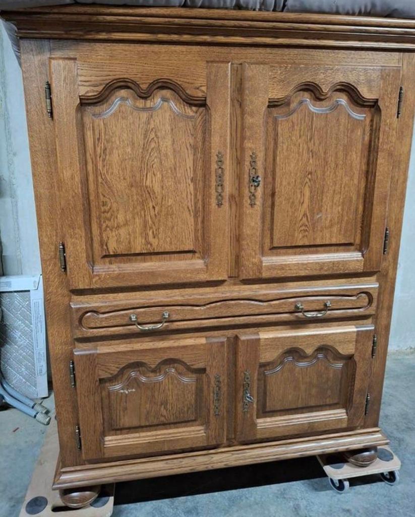 Kast kledingkast antiek retro vintage eik, Ophalen