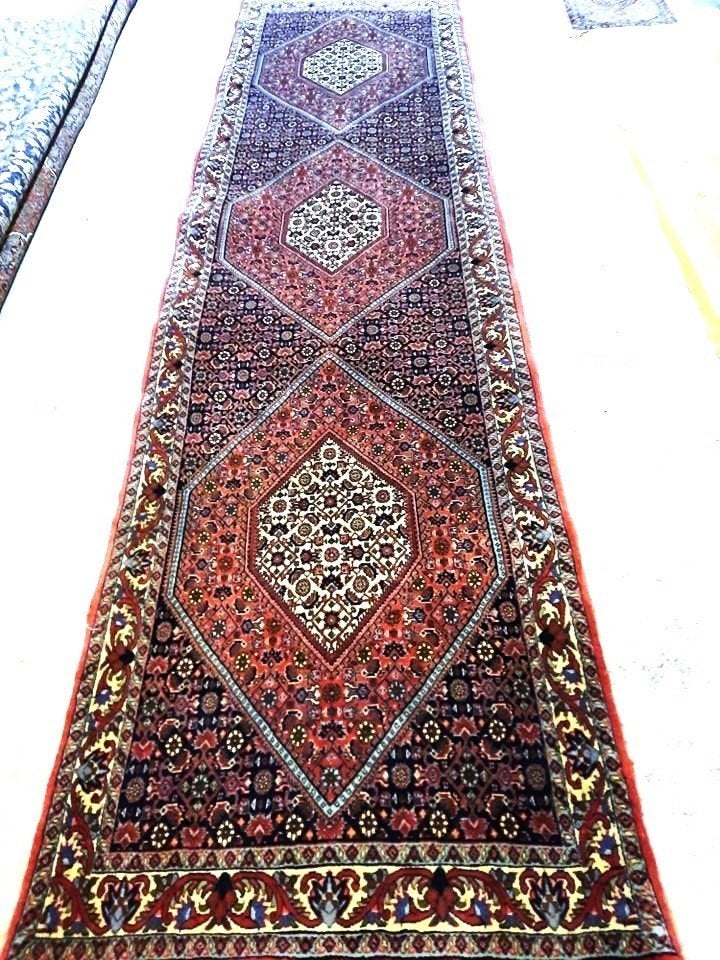 (Bidjar) Perzische loper tapijt- 317X85 cm- Geknoopt in Iran, 200 cm of meer, Zo goed als nieuw, Rechthoekig, Crème