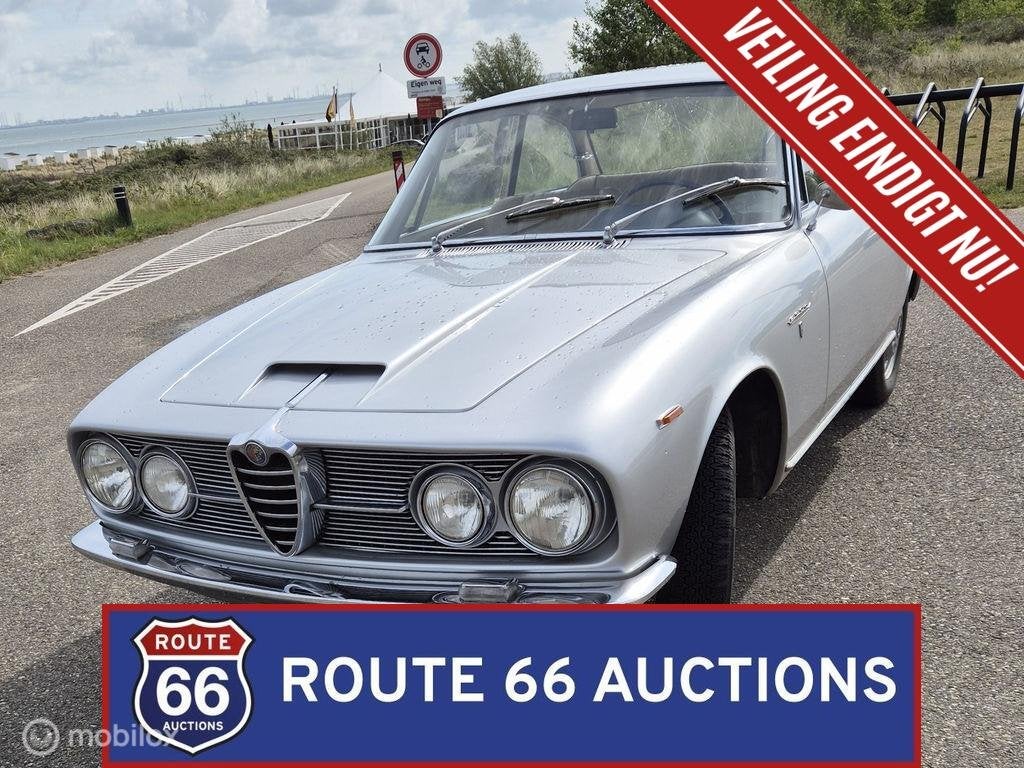 Alfa Romeo 2600 Sprint | 1965 | Route 66 Auctions, Zwart, Bedrijf, Handgeschakeld, Overige carrosserie