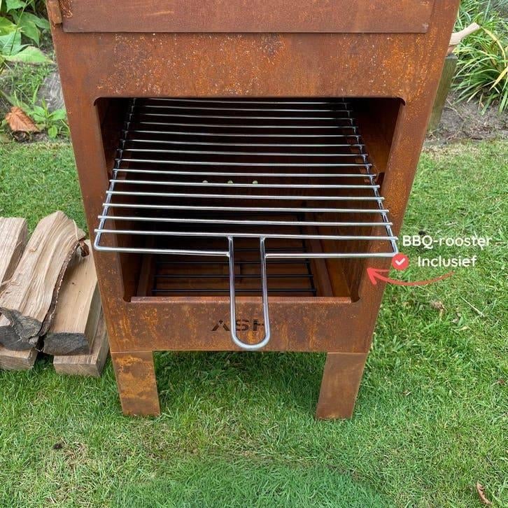 ASH Tuinhaard met Pizzaoven en BBQ van Cortenstaal, Tuin en Terras, Ophalen of Verzenden