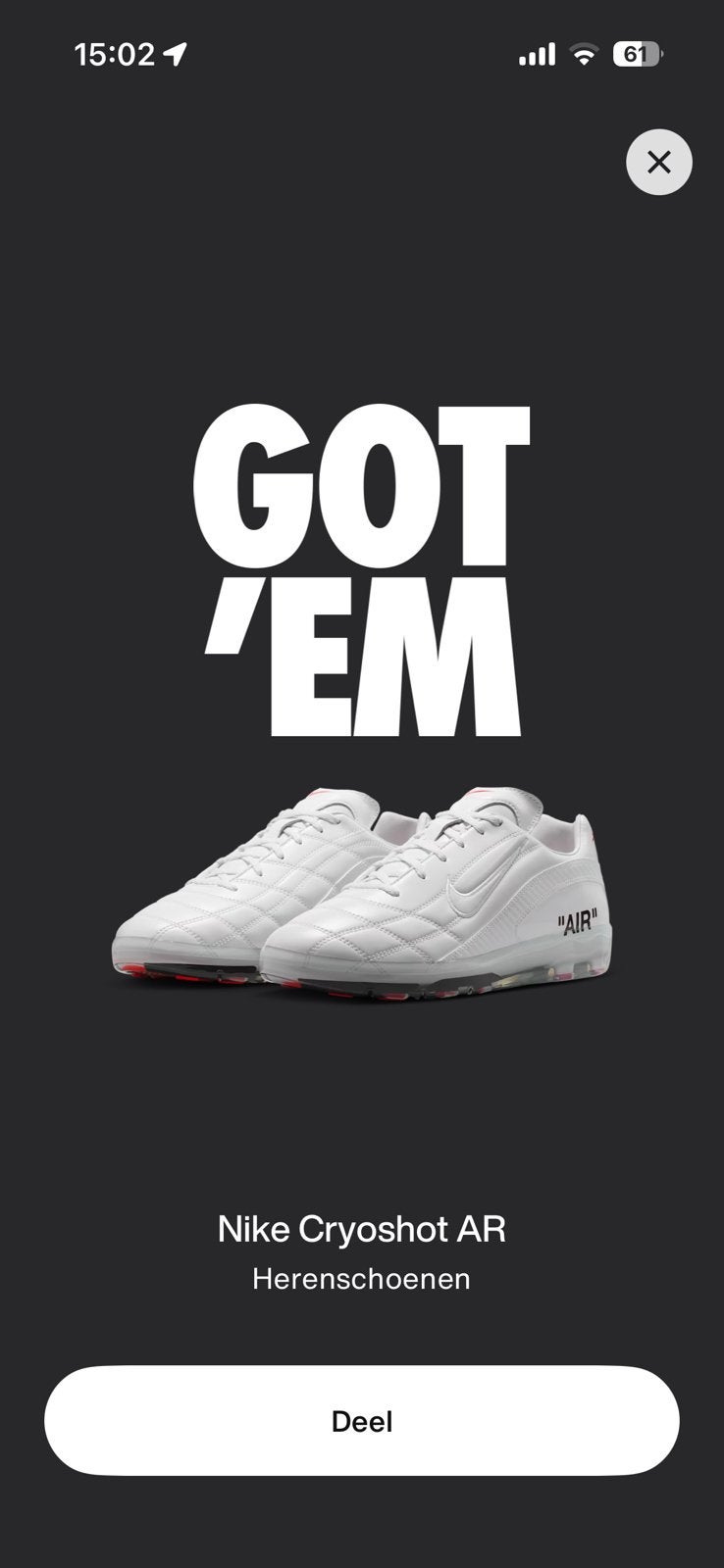 Nike Cryoshot Zoom x USA, Kleding | Heren, Schoenen, Ophalen of Verzenden, Nieuw, Wit