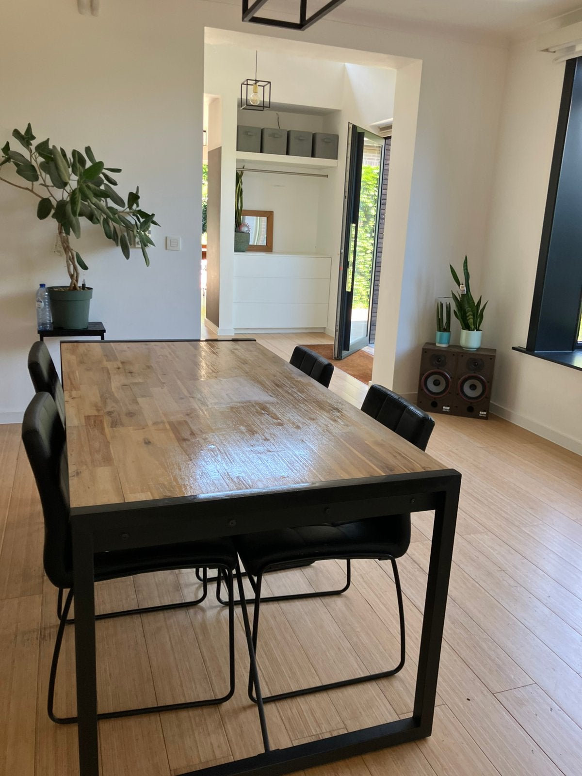 Eettafel 160cm, Ophalen, Zo goed als nieuw, Metaal