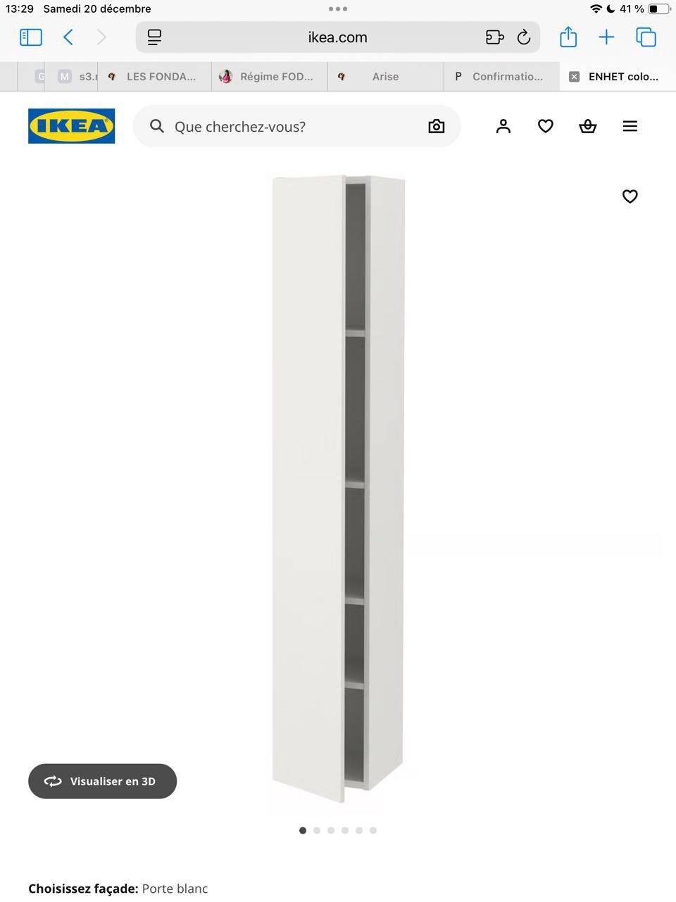 IKEA ENHET Colonne avec porte et 5 étagères, blanc, Enlèvement, Comme neuf