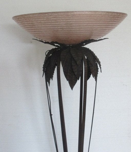 lampadaire art déco en fer forgé Daum, Murano coup, Antiquités & Art, Enlèvement