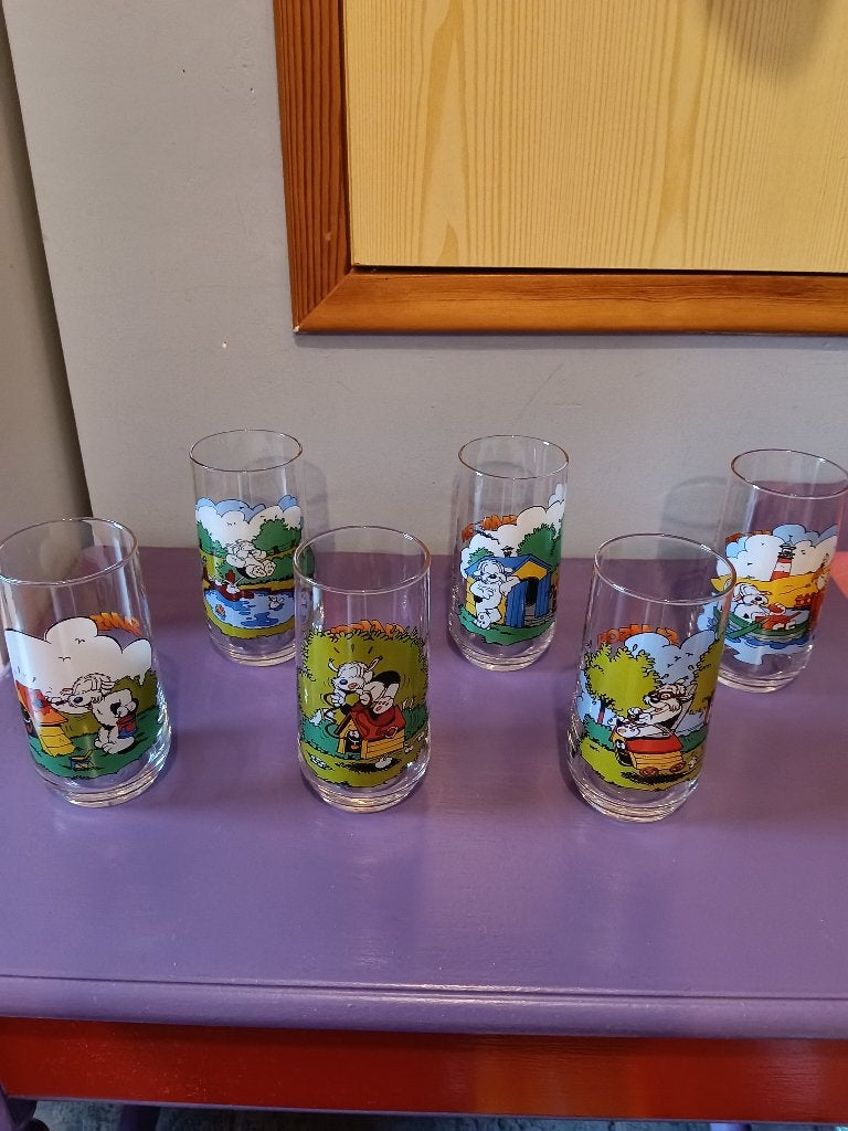 6 vintage glazen van Samson.(1990), Verzamelen, Ophalen of Verzenden, Nieuw, Frisdrankglas