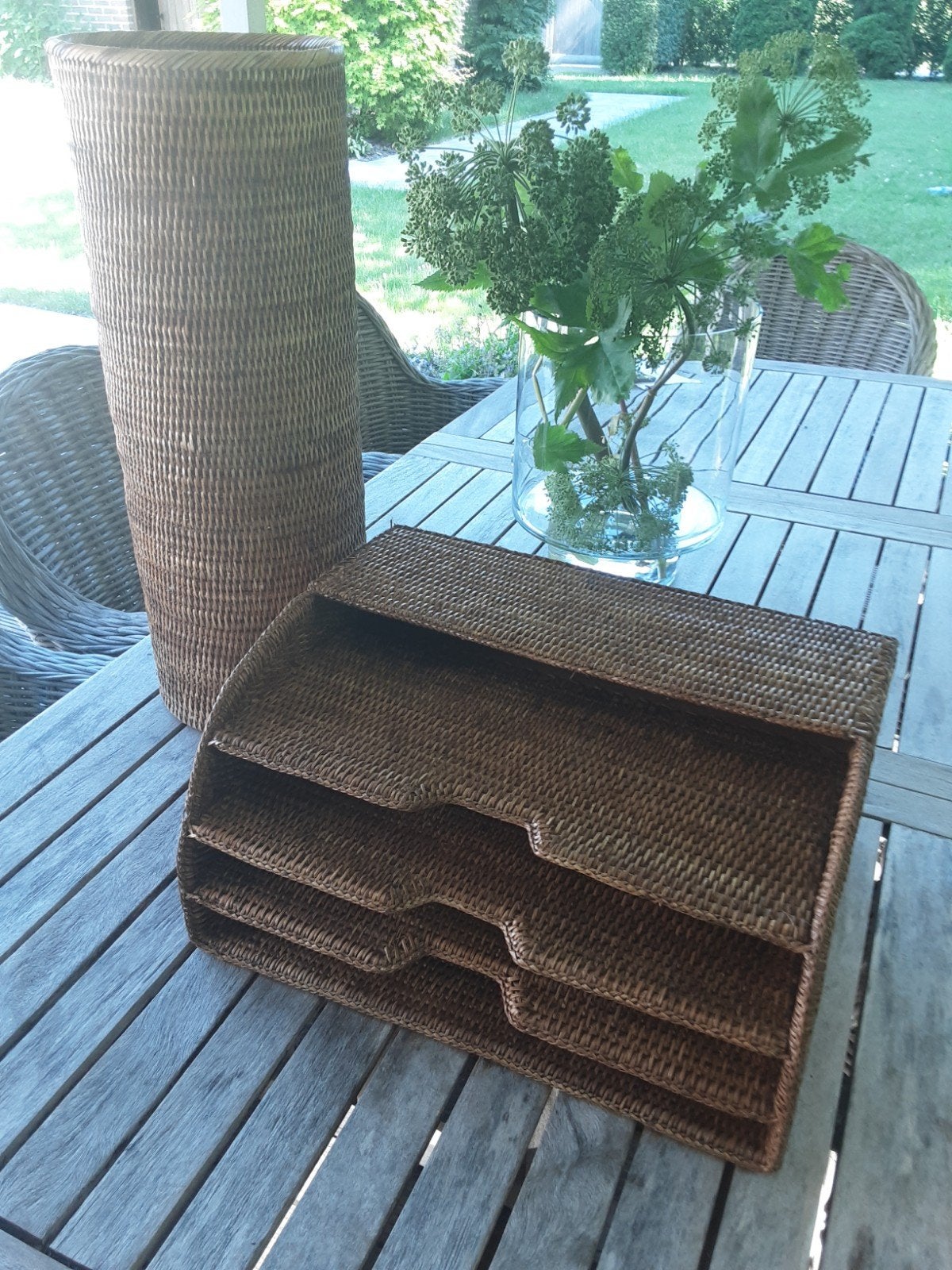 Rotan lectuurbak, Huis en Inrichting, Woonaccessoires | Krantenbakken en Lectuurbakken, Ophalen