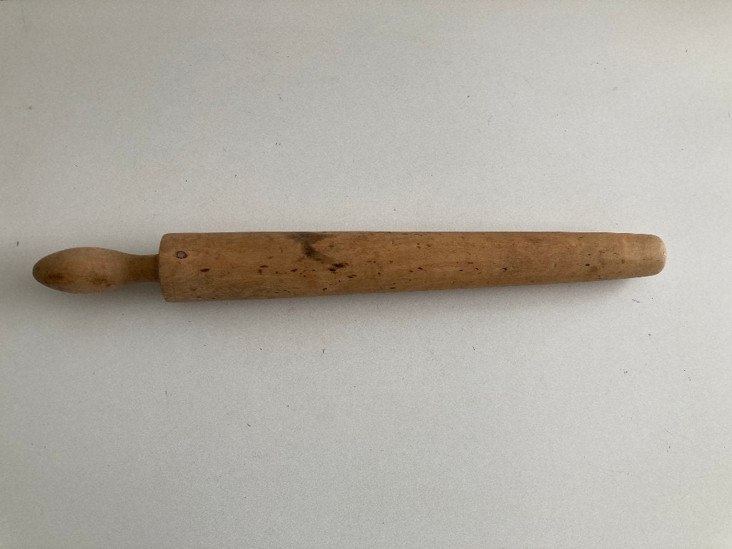 Antieke houten deegrol met 1 handvat, Ophalen of Verzenden