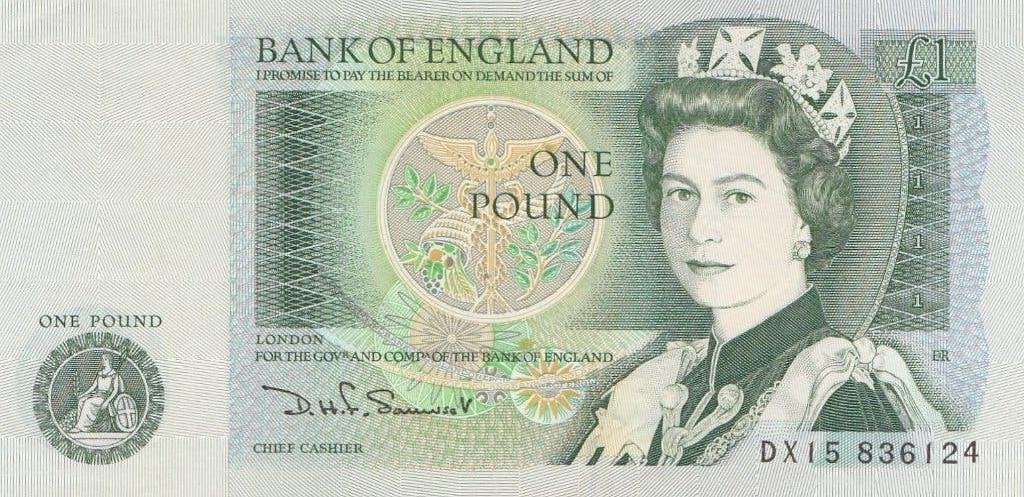 Bank of England £1 Banknote -1970 unc, Ophalen of Verzenden, Overige landen, Los biljet