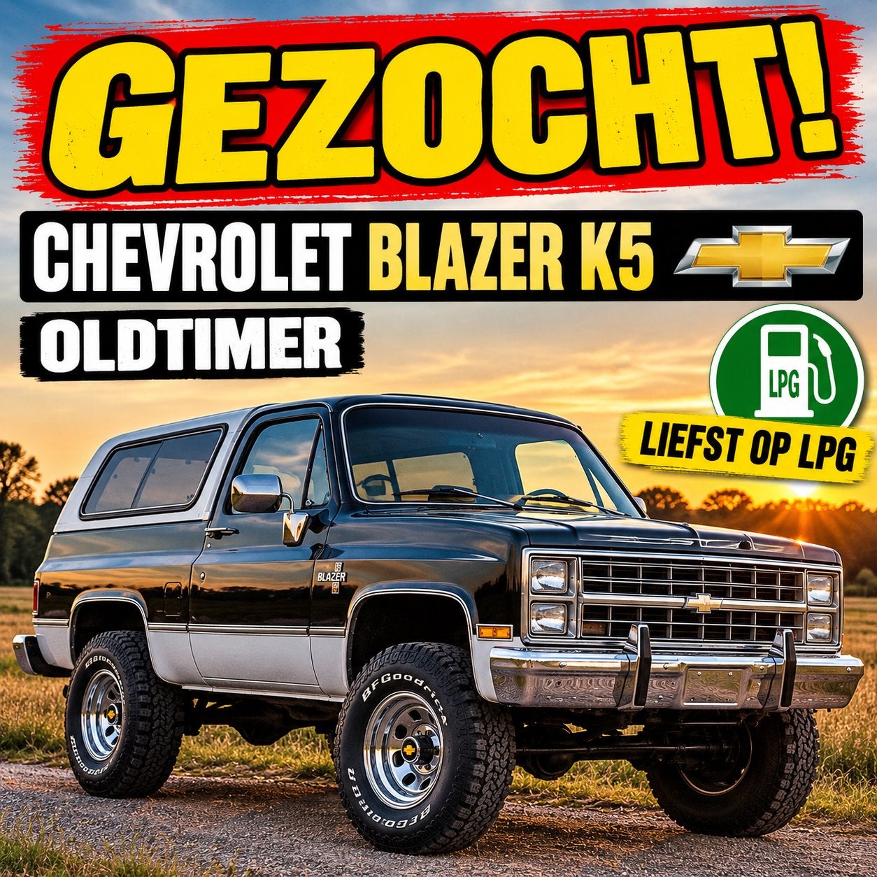 Gezocht Chevrolet blazer k5 oldtimer, Autos, Achat, Chevrolet, Particulier, LPG